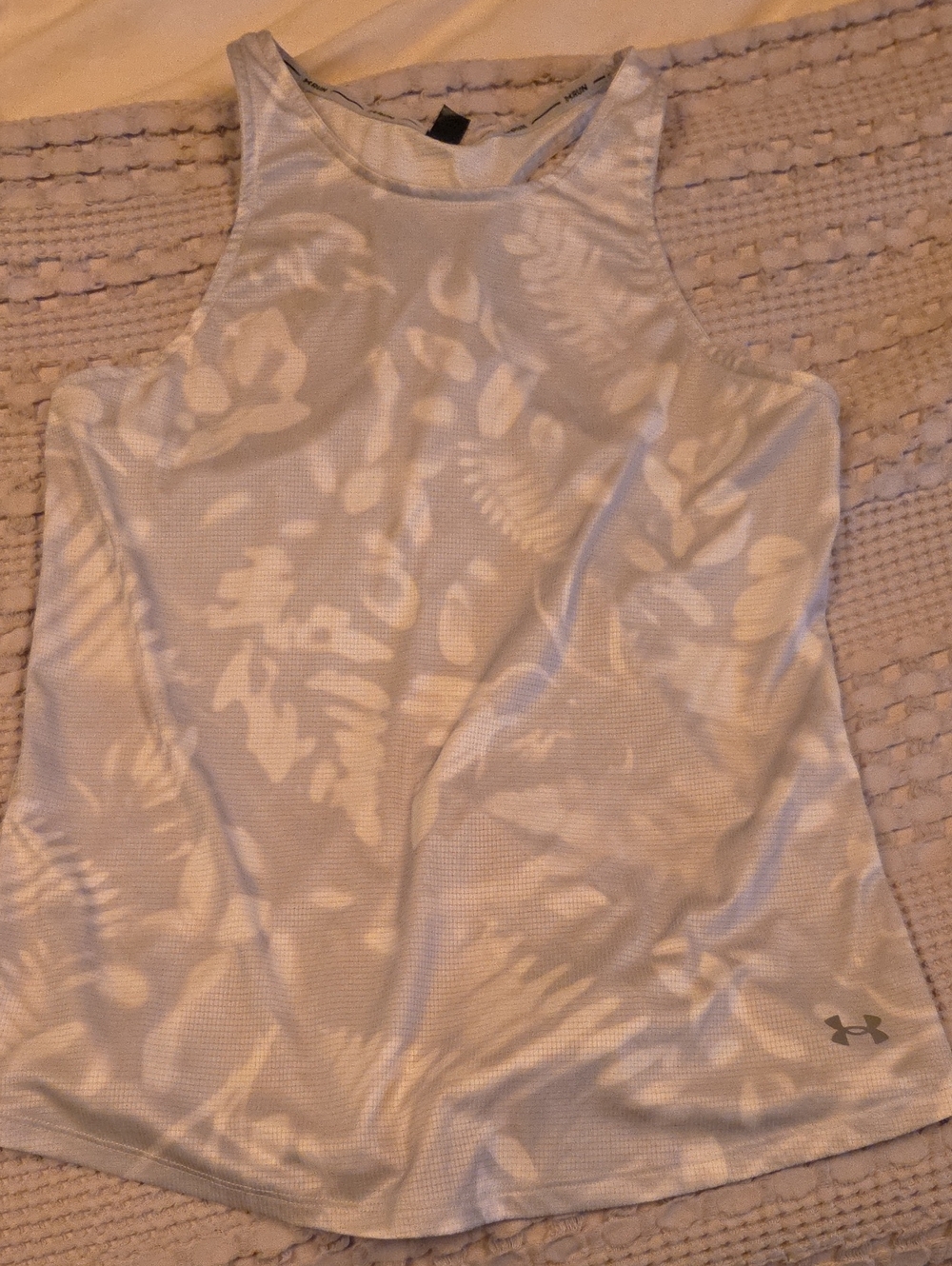Under Armour White Floral Print Racerback Tank Top